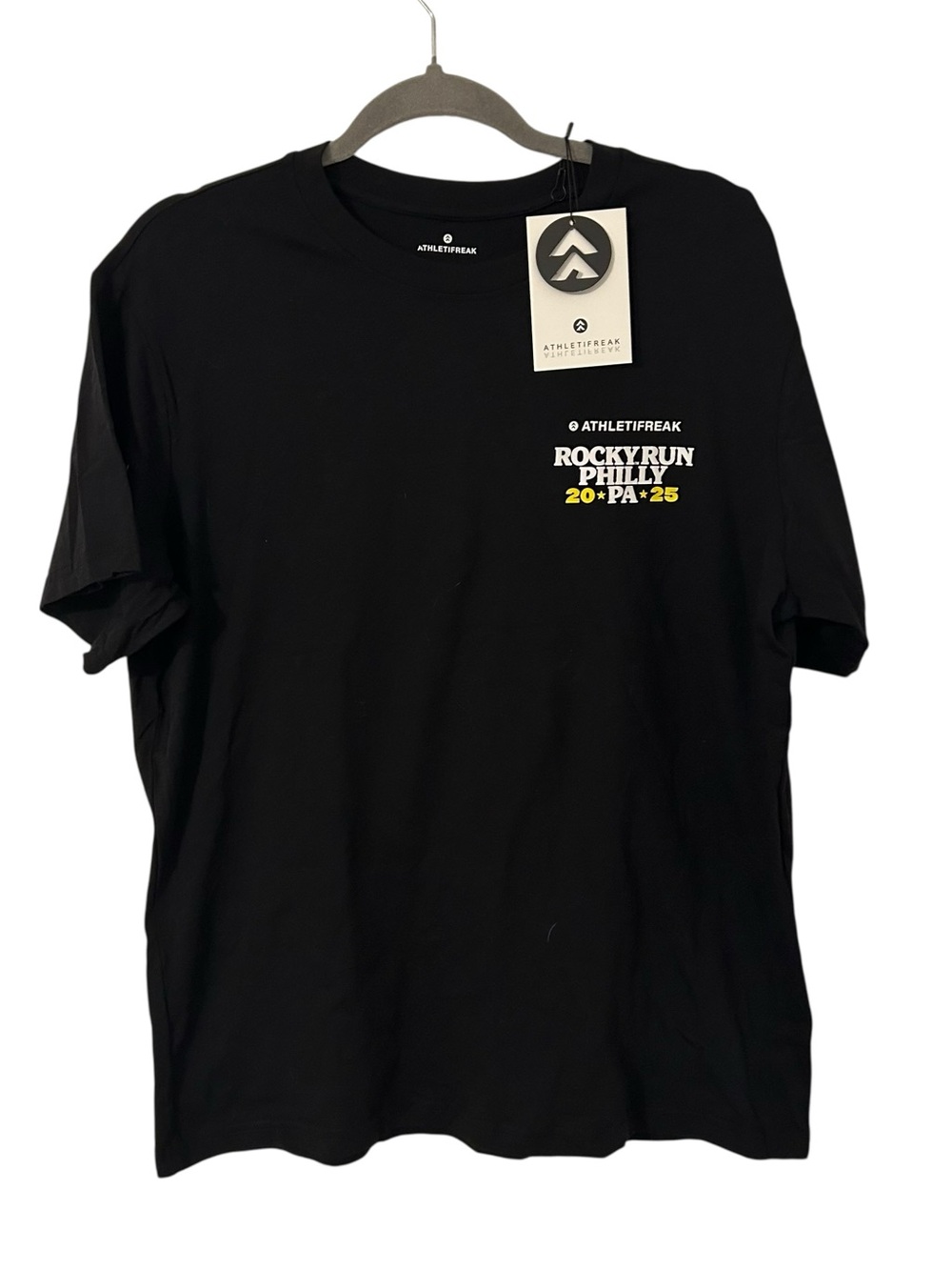 NEW Black Race Top Rocky Run Philadelphia PA Athletic Shirt Unisex Size Large!